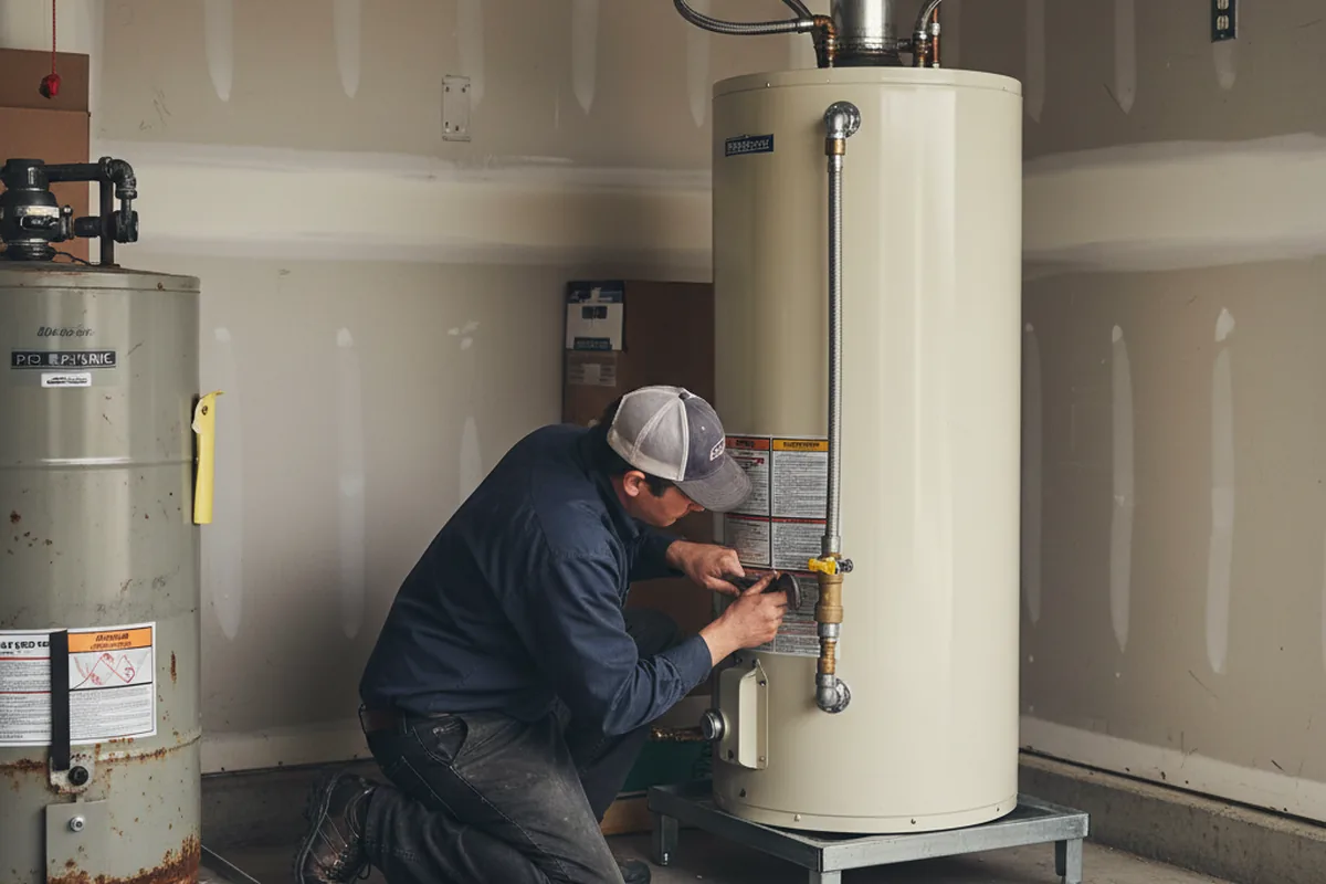 Water heater and shutoff valve replacement in Elmore
